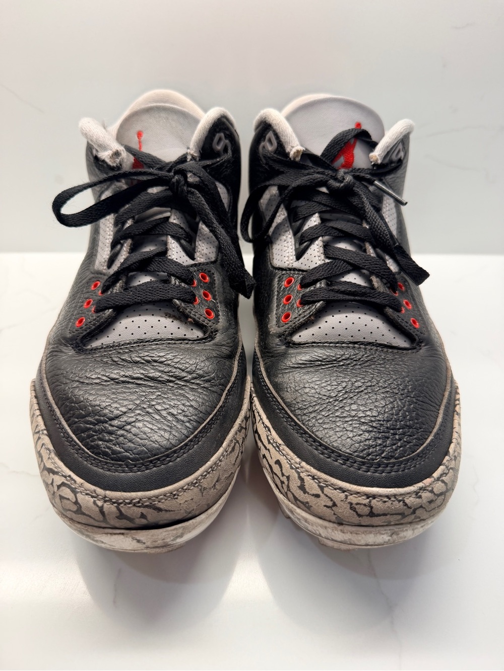 Men’s 9.5 Jordan 3 Mid Retro TD Black Cement Cleats